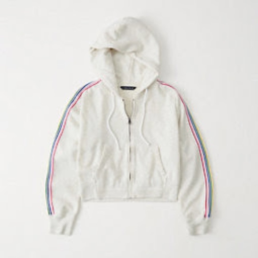 Abercrombie rainbow tape full zip hoodie